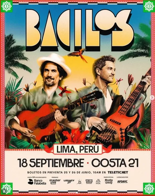 La banda colombiana Bacilos volverá a reencontrarse con el público peruano este 2026. Foto: Instagram: IG @bacilos