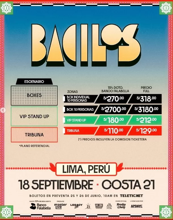 La banda colombiana Bacilos volverá a reencontrarse con el público peruano este 2026. Foto: Instagram: IG @bacilos