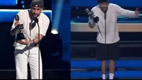 Bad Bunny tuvo un anecdótico momento al recibir premio descalzo  en la gala de los Latin Billboard/ Fotos: Instagram/ Telemundo/ Video: Telemundo