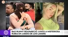 Bad Bunny fue captado junto a misteriosa rubia en juego de los Lakers 