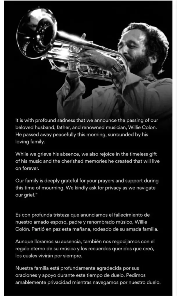 Bad Bunny despide a Willie Colón durante show en Brasil/ Captura 