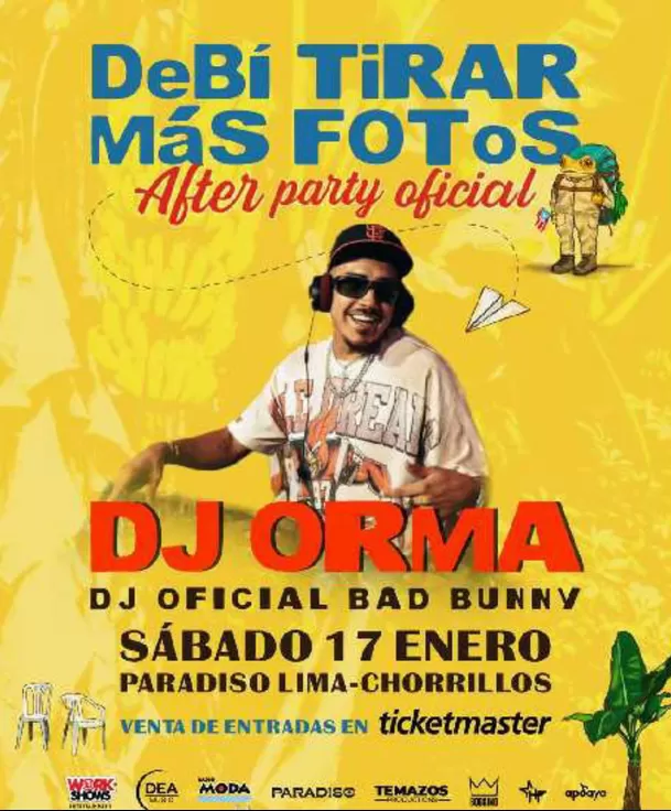 El After Party del concierto de Bad Bunny se realizará el 17 de enero en Chorrillos / Ticketmaster 