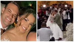 Así lucieron Estrella Torres y Kevin Salas en el altar tras darse el "sí". Fuente: Instagram/MaritzaRodríguez