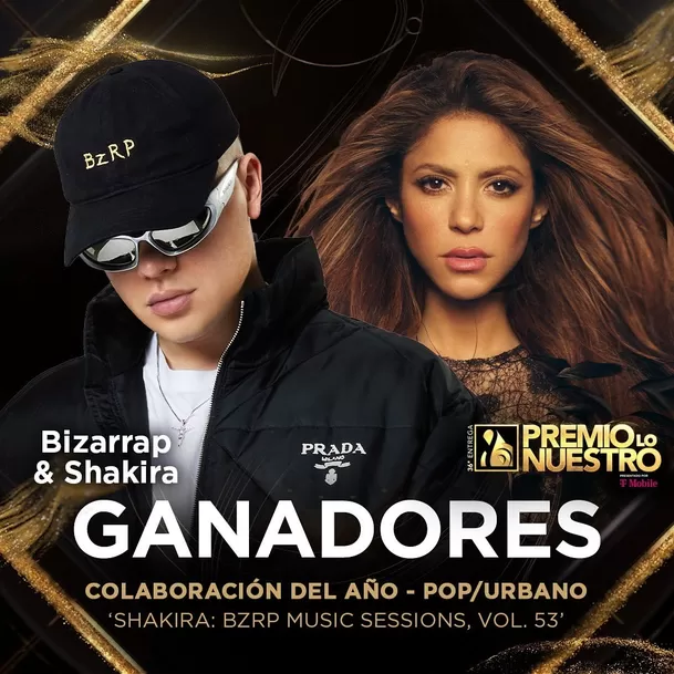 Bizarrap y Shakira obtuvieron el premio a canción del año en la gala de Premios lo Nuestro/Foto: Premios lo Nuestro