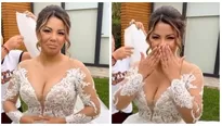 Estrella Torres quedó al borde de las lágrimas al lucir su vestido de novia. Fuente: Instagram/FiorellaMendez