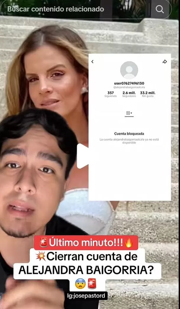 Alejandra Baigorria sufrió restricción en TikTok. Video: TikTok @josepastord Alejandra Baigorria sufrió restricción en TikTok. Video: TikTok @josepastord