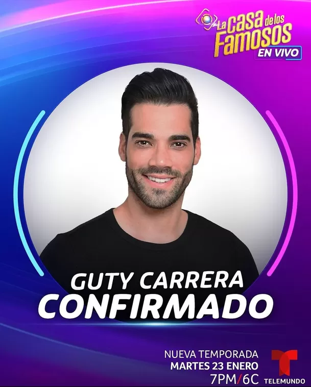 Guty Carrera fue confirmado en 'La Casa de los Famosos' de Telemundo. Instagram Guty Carrera fue confirmado en 'La Casa de los Famosos' de Telemundo. Instagram