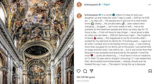 Britney Spears: “No me detendré hasta que se haga algo con los que me hicieron daño”