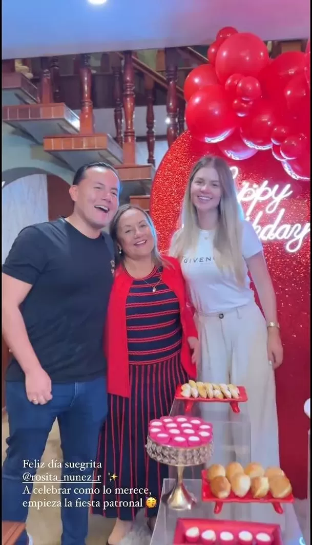 Brunella Horna y Richard Acuña viajaron a Trujillo por el cumpleaños de la progenitora del empresario deportivo/Foto: Instagram