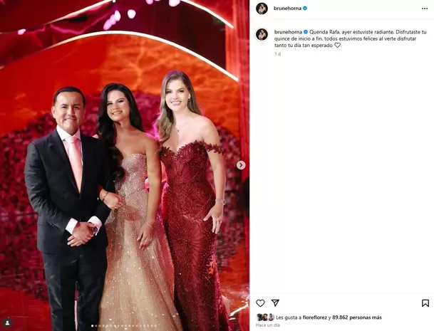 Pasada la celebración, la rubia no dudó en dejarle un adorable mensaje a Rafaela Acuña por sus quince años. Foto: Instagram