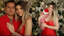 La primera sesión de fotos de Alessio, hijo de Brunella Horna y Richard Acuña, por Navidad