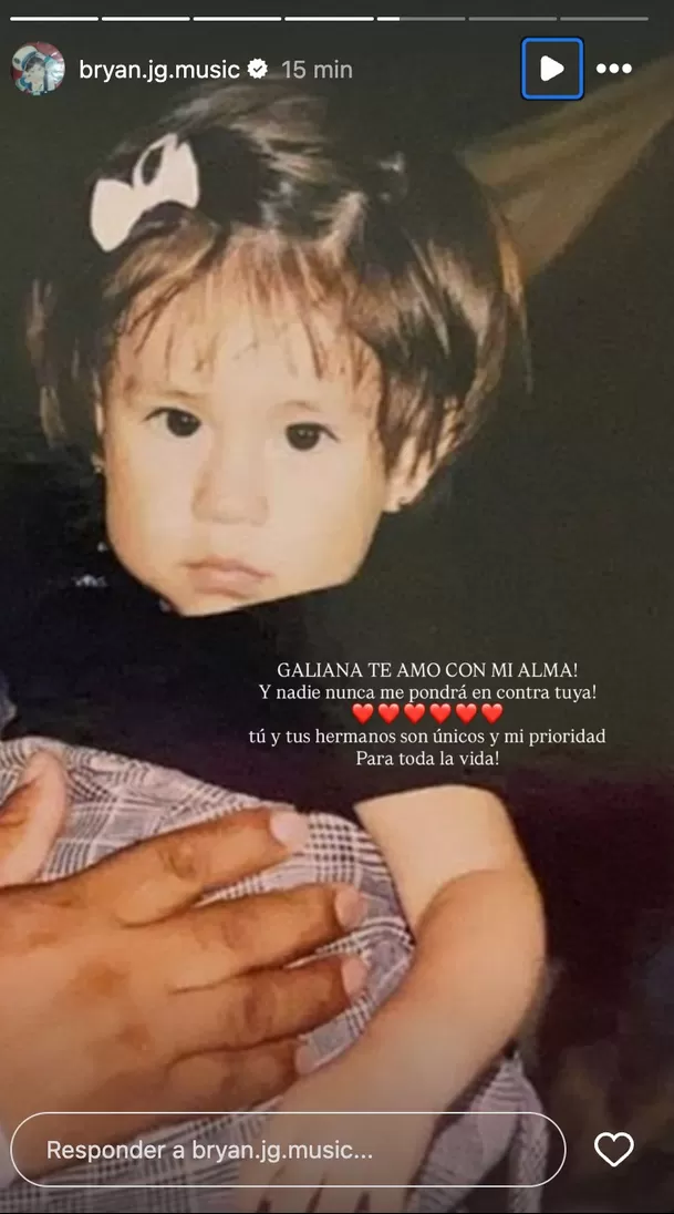 Minutos después, Bryan publicó una tierna imagen de su hija cuando era bebé y le dedicó un emotivo mensaje Minutos después, Bryan publicó una tierna imagen de su hija cuando era bebé y le dedicó un emotivo mensaje