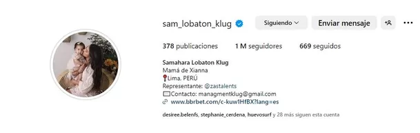 Samahara Lobatón cambió el estado de su cuenta de Instagram/Foto: Instagram