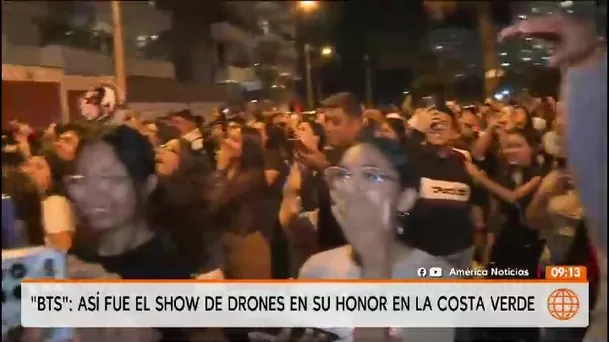 Las ARMY peruanas organizaron un espectáculo de 150 drones en la Costa Verde para homenajear a BTS/ América TV Las ARMY peruanas organizaron un espectáculo de 150 drones en la Costa Verde para homenajear a BTS/ América TV