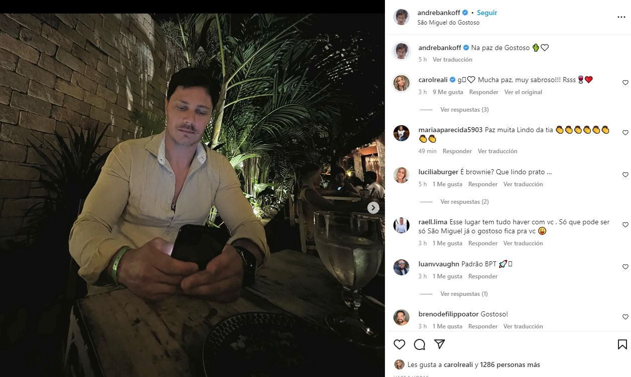 Cachaza compartió románticas fotos con actor brasileño André Bankoff