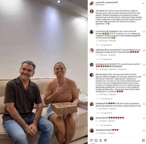 Cachaza agradecida por tanto amor tras anunciar su embarazo con André Bankoff / Instagram:carolreali