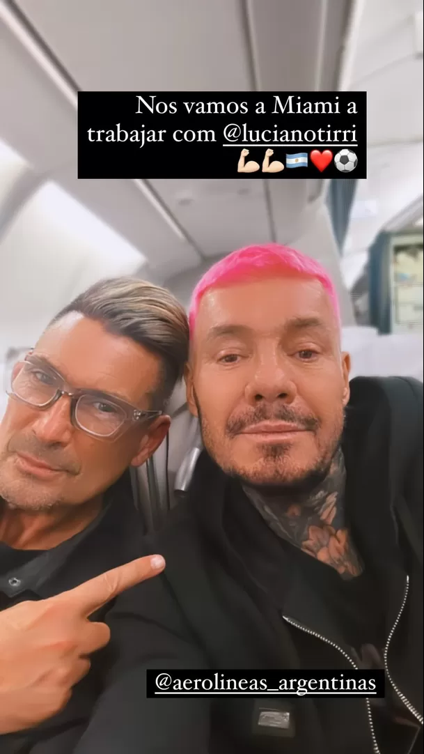 Marcelo Tinelli y su primo El Tirri rumbo a Miami / Instagram