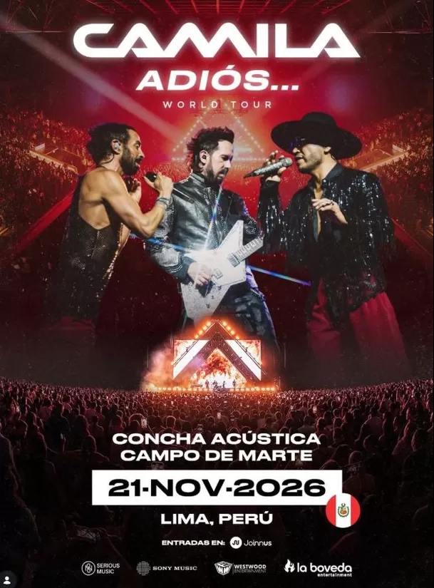 Camila se presentará en Lima el próximo 21 de noviembre / IG: @camilamx Camila se presentará en Lima el próximo 21 de noviembre / IG: @camilamx