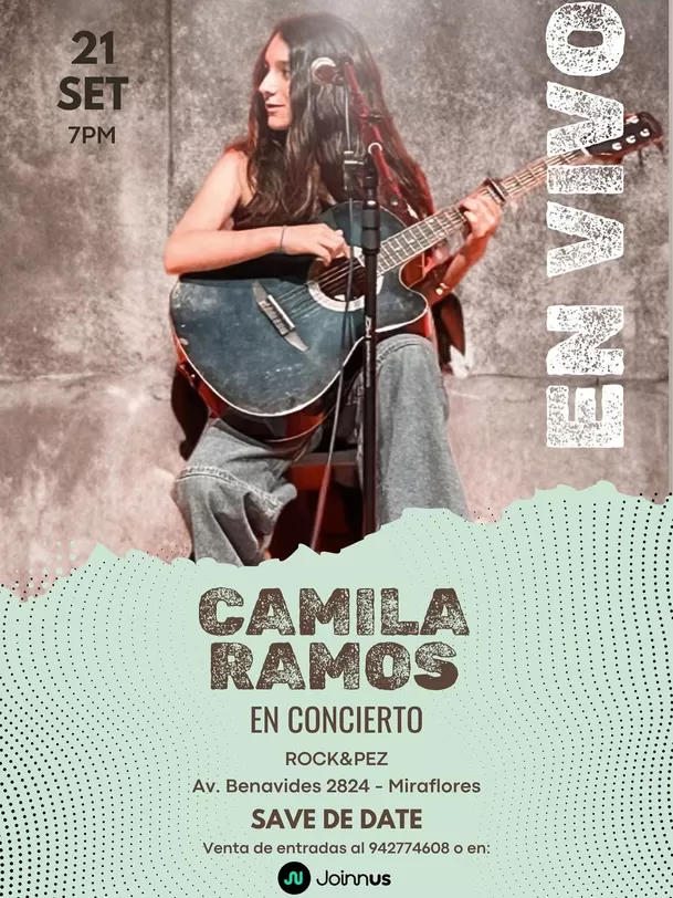 Camila Ramos dará un concierto este 21 de septiembre / Instagram