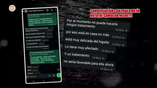 Paula Mejía, la nieta de Camucha Negrete, expresó su fe en que la querida actriz se recuperará. Foto: América TV