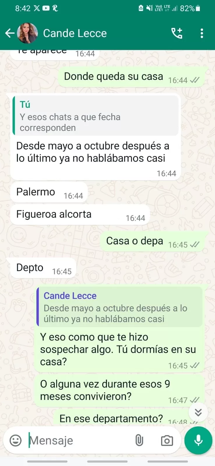 Conversación con Cande Lecce/Foto: Web América Noticias