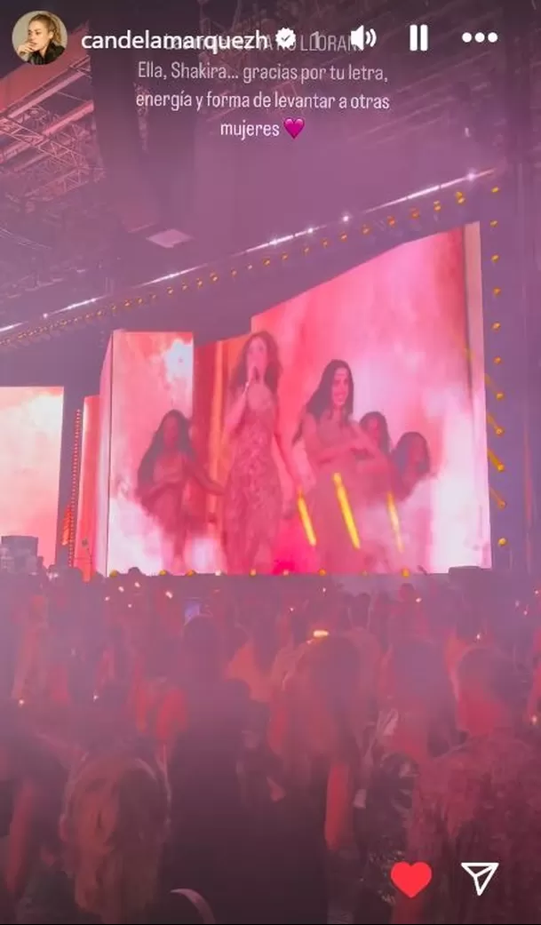 Candelaria Márquez en el concierto de Shakira en el Hard Rock Stadium / Instagram