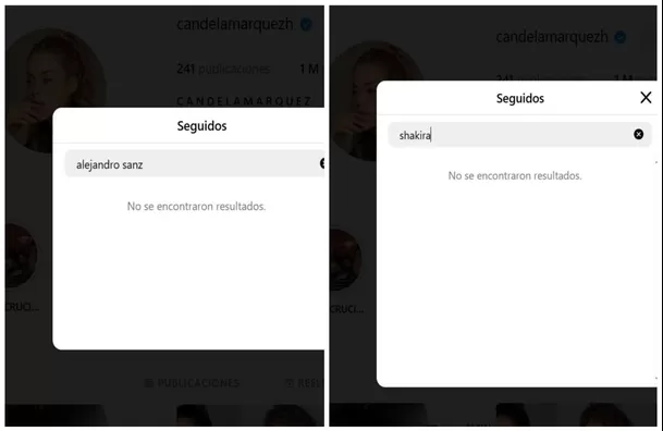 Candela Márquez dejó de seguir a Alejandro Sanz y a Shakira en Instagram / Instagram Candela Márquez dejó de seguir a Alejandro Sanz y a Shakira en Instagram / Instagram