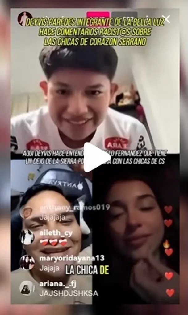 Cantante de La Bella Luz causó polémica por comentario contra vocalista de Corazón Serrano. Fuente: TikTok