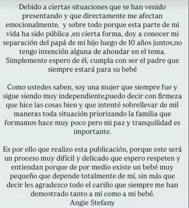 Comunicado de expareja de Axel Medina, integrante de La Única Tropical / Instagram