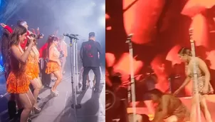 Caída preocupó a las integrantes de Corazón Serrano, quienes fueron a auxiliar a su compañera. Foto: Facebook/TikTok