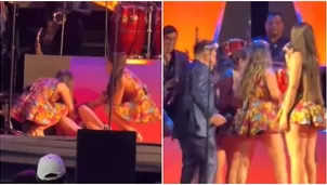 Cantante de Corazón Serrano sufre fuerte caída en pleno concierto y es retirada del escenario. Fuente: TikTok