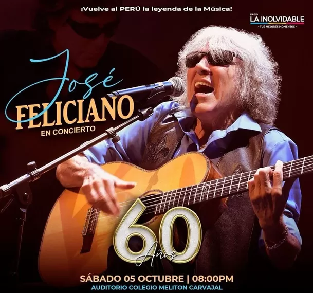 José Feliciano vuelve al Perú luego de 17 años/Foto: Difusión