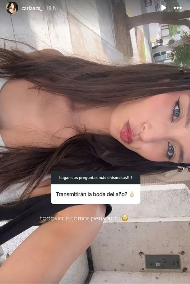 Carla Campos Salazar y Curwen todavía no deciden si transmitirán en vivo su matrimonio / Captura / Instagram