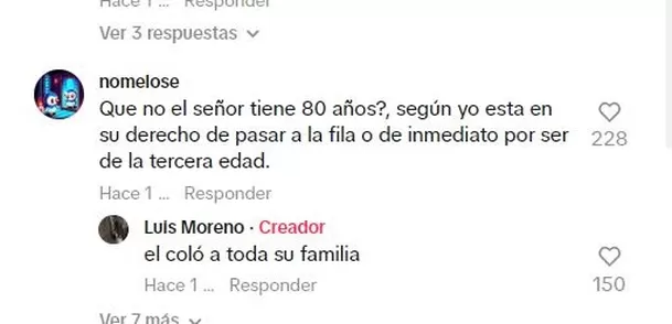 Según el usuario Luis Moreno, Quico "coló a toda su familia" / TikTok