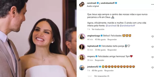 Excompetidoras de Esto es Guerra se emocionaron por la boda de Carol Reali / IG: @carolreali Excompetidoras de Esto es Guerra se emocionaron por la boda de Carol Reali / IG: @carolreali