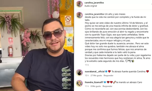 A un año y seis meses de la muerte de Paul Flores, Carolina Jaramillo compartió un emotivo recuerdo de su último 14 de febrero juntos. Video: Instagram @carolina_jaramillos