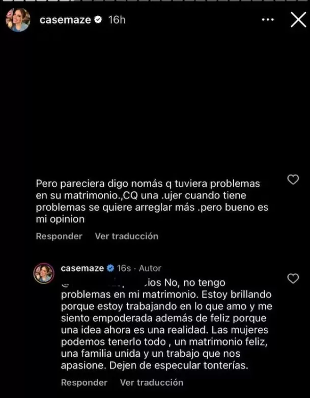 Cassandra Sánchez De Lamadrid "cuadró" a usuario por hablar de su matrimonio con Deyvis Orosco / Instagram Cassandra Sánchez De Lamadrid "cuadró" a usuario por hablar de su matrimonio con Deyvis Orosco / Instagram