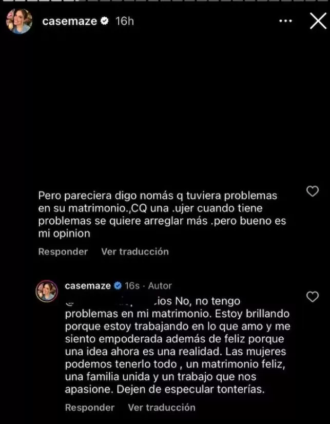 Cassandra Sánchez De Lamadrid "cuadró" a usuario por hablar de su matrimonio con Deyvis Orosco / Instagram