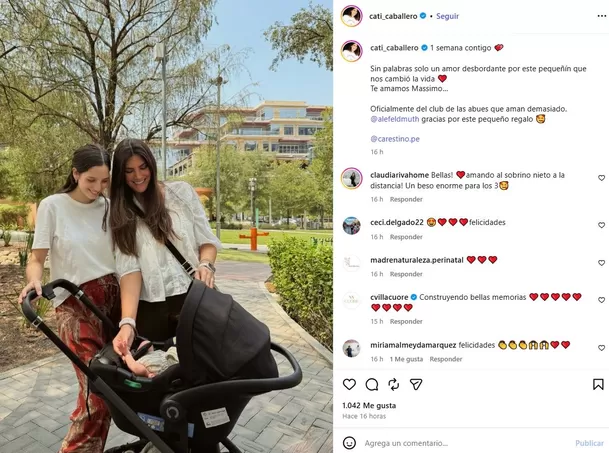 La recordada modelo de Habacilar vive uno de los momentos más emocionantes de su vida tras la llegada de su primer nieto. Cati Caballero compartió tiernas imágenes junto a Massimo y su hija Alejandra Feldmuth. Foto: ig @cati_caballero