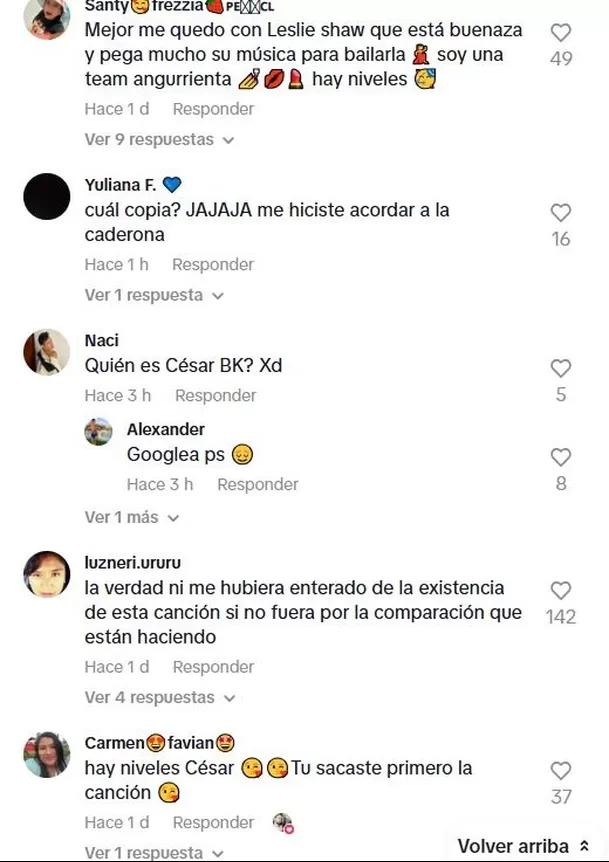 Los seguidores de César BK y Leslie Shaw se enfrentaron en redes sociales por las comparaciones entre ambas canciones / Captura Los seguidores de César BK y Leslie Shaw se enfrentaron en redes sociales por las comparaciones entre ambas canciones / Captura
