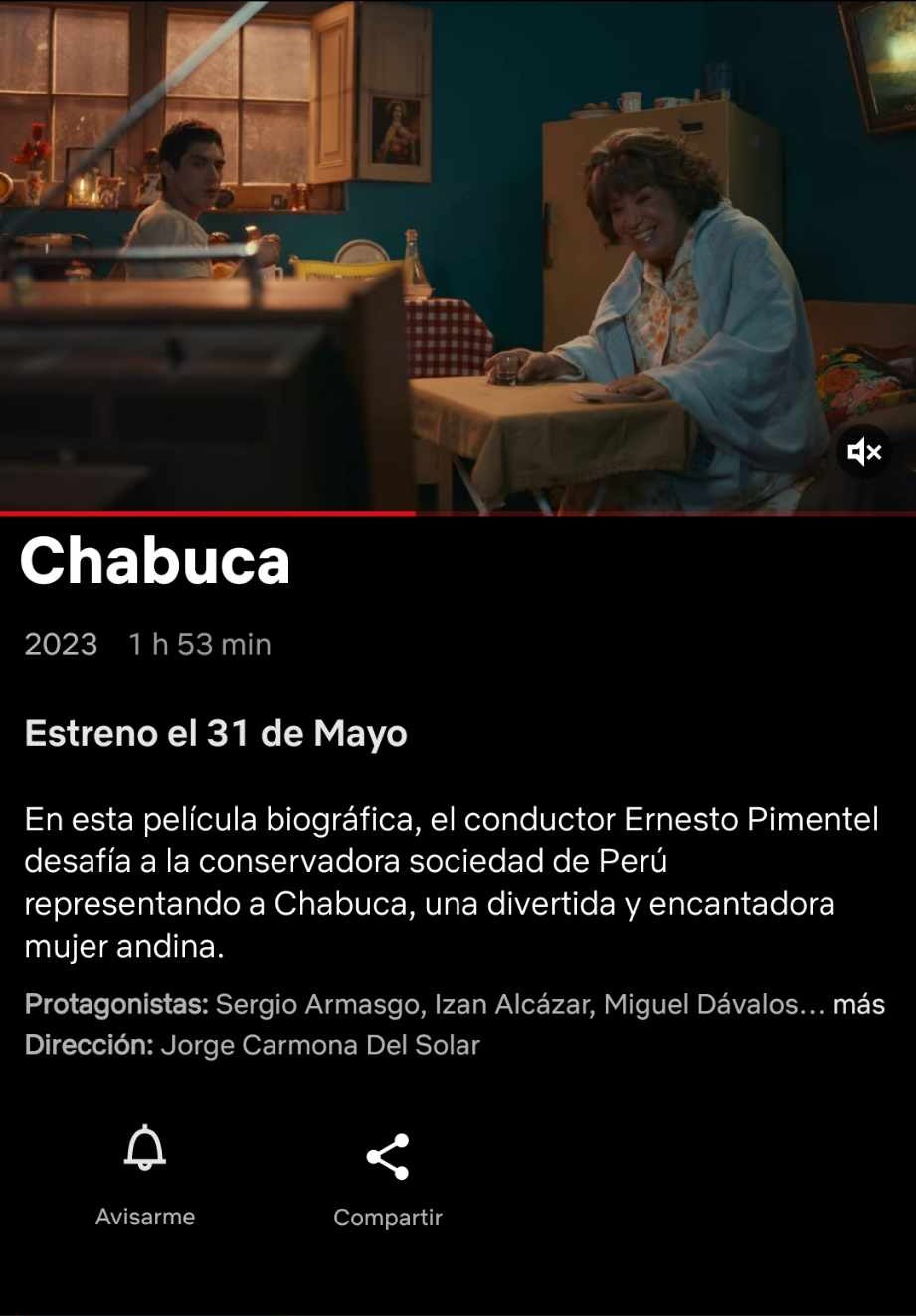 'Chabuca' se estrenará en Netflix el próximo 31 de mayo / Instagram