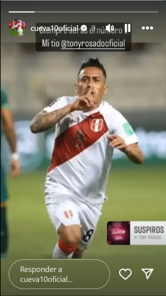 Christian Cueva publicó el tema 'Suspiros' de Tony Rosado/Foto: Instagram