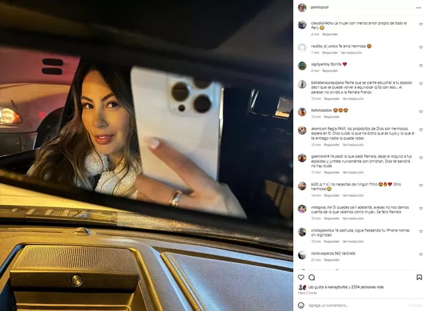 Publicación de Pamela López tras declaraciones de Christian Cueva. Fuente:Instagram