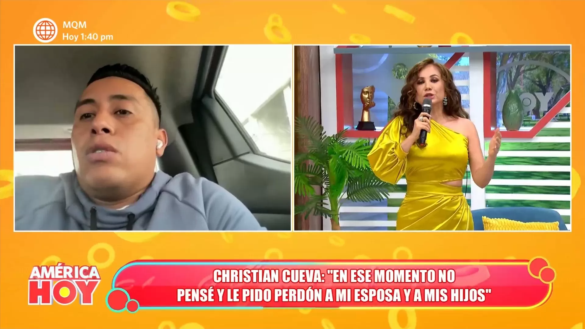 Christian Cueva protagonizó un tenso momento esta mañana en 'América Hoy'/Foto: 'América Hoy'