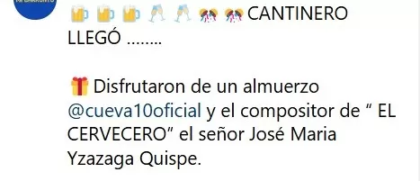 Publicación que acompaña la fotografía de Christian Cueva y José María Izazaga/Foto: INstagram