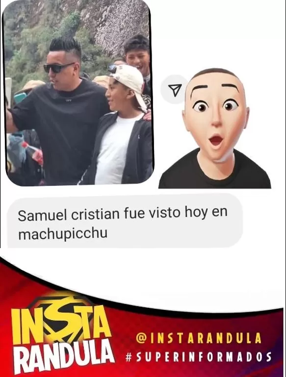 La pagina Instarándula evidenció la presencia de Christian Cueva en Machu Picchu igual que Pamela Franco/Foto: Instarándula