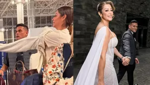 La pareja fue captada en el aeropuerto poco después de celebrar su matrimonio civil. Video y foto: @instarandula