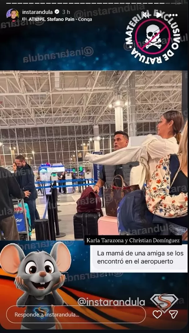 La pareja fue captada en el aeropuerto poco después de celebrar su matrimonio civil. Video y foto: @instarandula