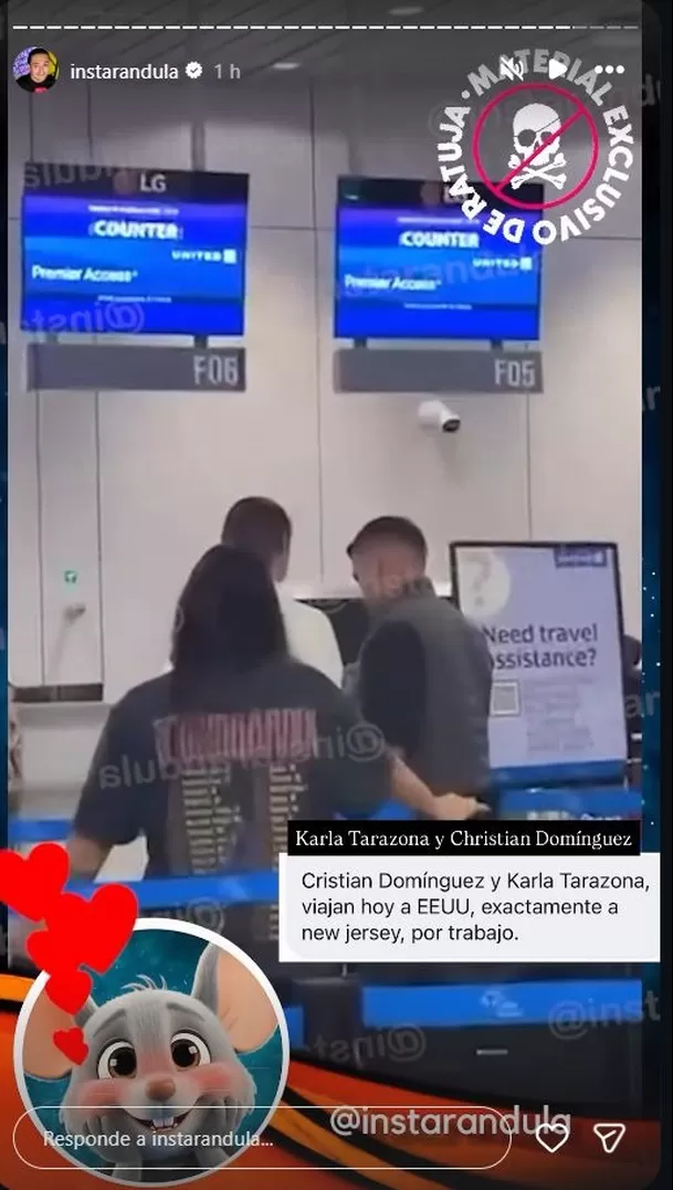 La pareja fue captada en el aeropuerto poco después de celebrar su matrimonio civil. Video y foto: @instarandula