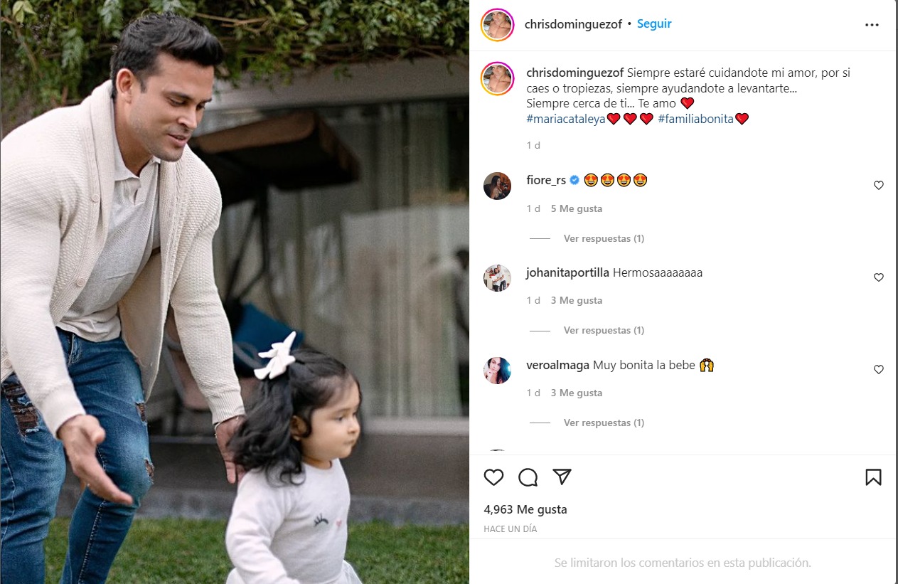 Christian Domínguez presume tierna foto al lado de su hija con Pamela Franco